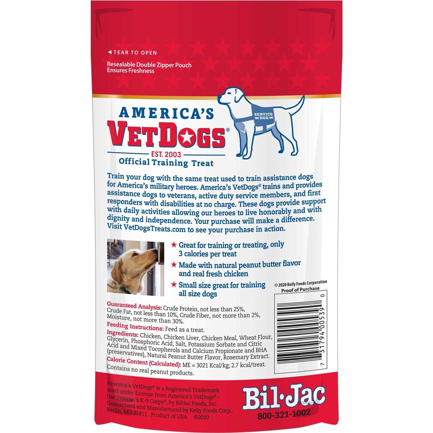 Bil-jac VetDogs Peanut Butter Flavor Training Treats for Dogs