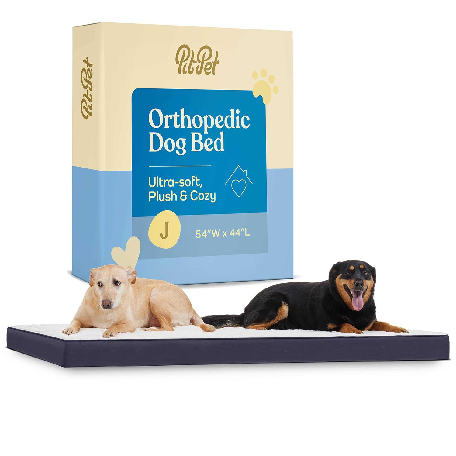 Pitpet Orthopedic Large Dog Bed Ultra Comfortable Dog Bed for Large Dogs Small, Medium, Large and Extra-Large Dogs/Cats with Sherpa top