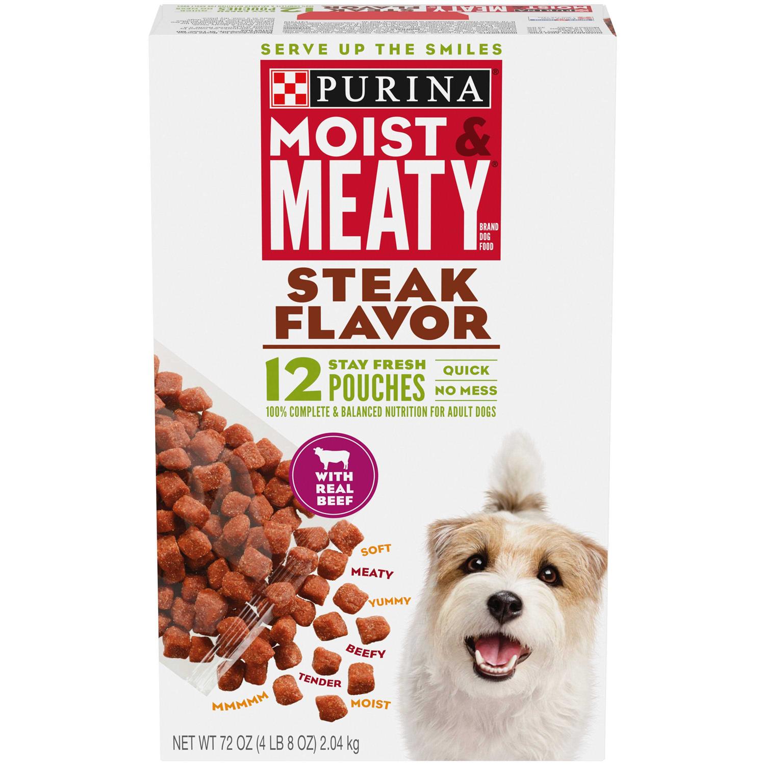 Moist & Meaty Dog Food Steak Flavor