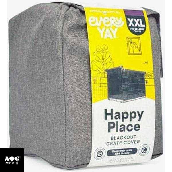 EveryYay Happy Place Blackout Grey Dog Crate Cover