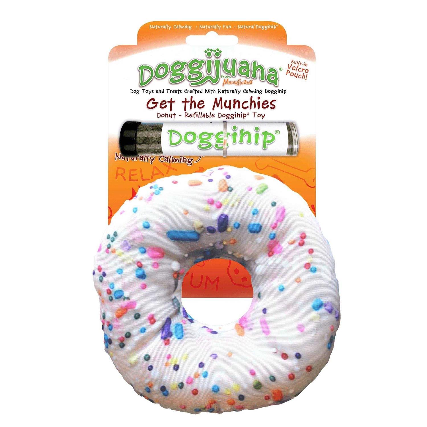 Doggijuana Get the Munchies Refillable Donut Dog Toy