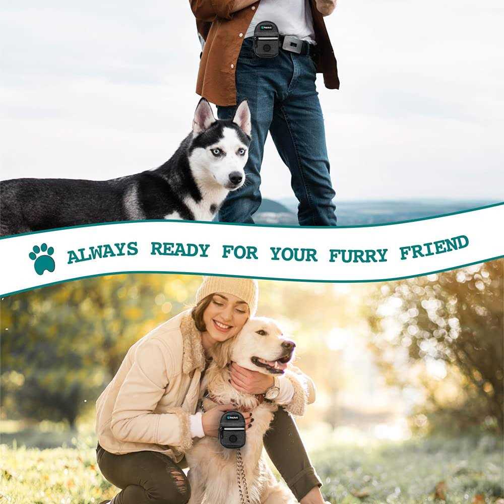Petami Dog Fanny Pack Treat Pouch for Dog Walking Training Built in Poop Bag Dispenser