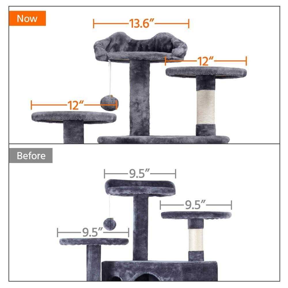 Yaheetech 54H Cat Tree with 2 Condos for Kittens Small Cats