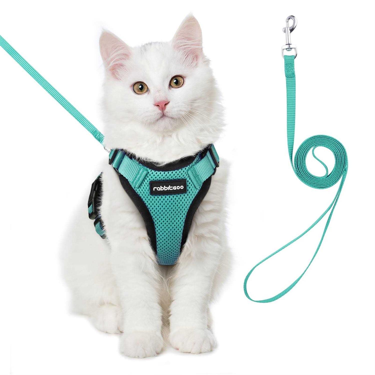 Rabbitgoo Cat Harness and Leash for Walking Escape Proof Soft Adjustable Vest Harnesses for Cats
