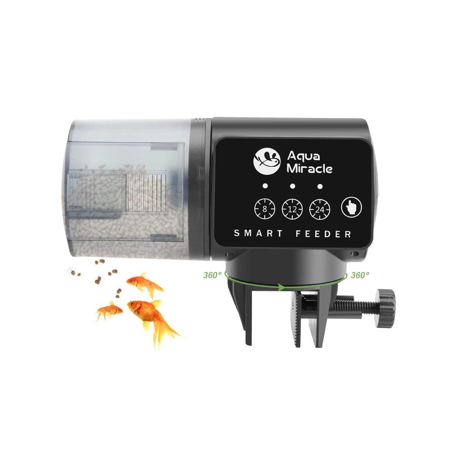 AquaMiracle Automatic Fish Feeder for Aquarium Fish Feeder Automatic Dispenser with Timer Fish Food Timer Fish Food Vacation