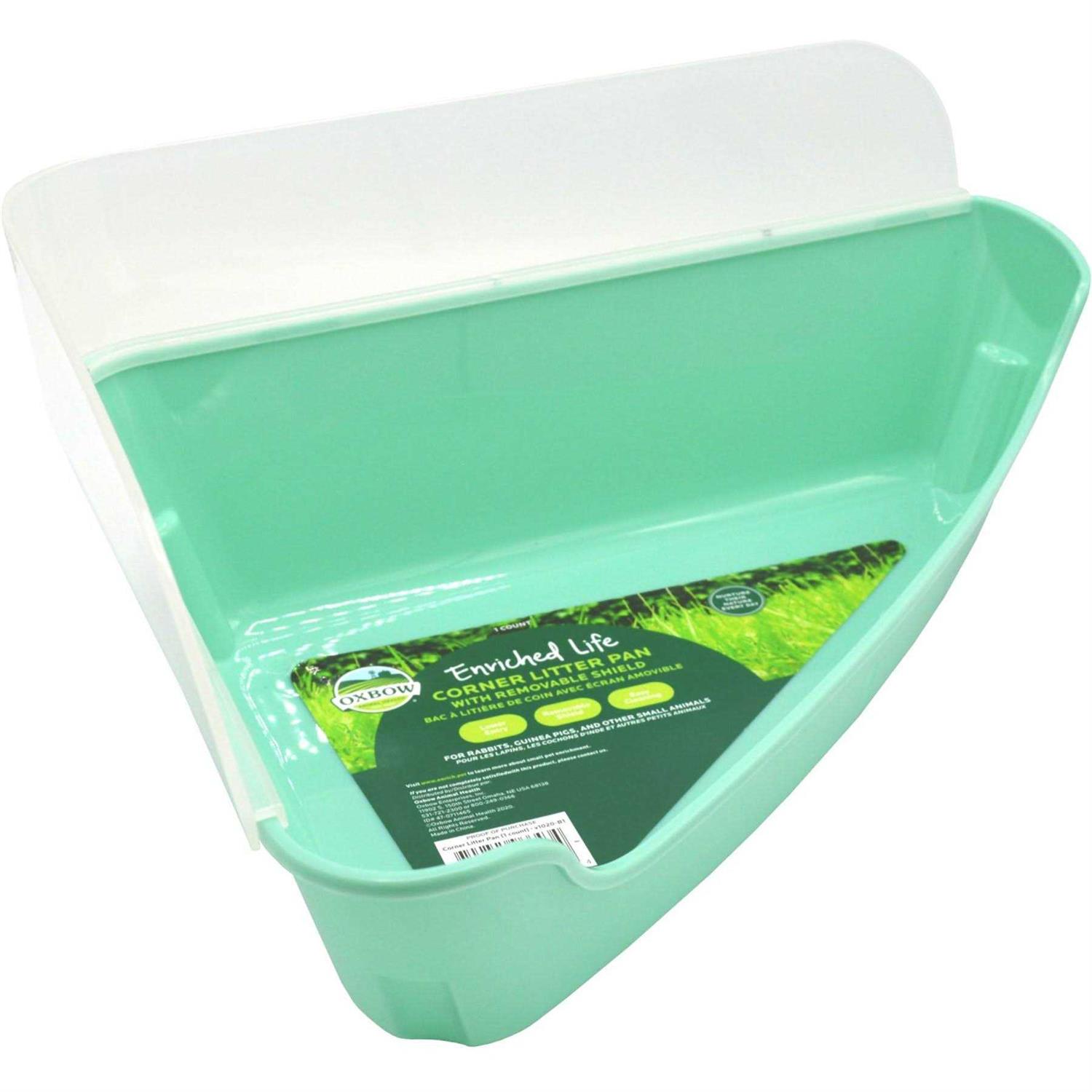 Oxbow Enriched Life Corner Litter Pan with Removable Shield