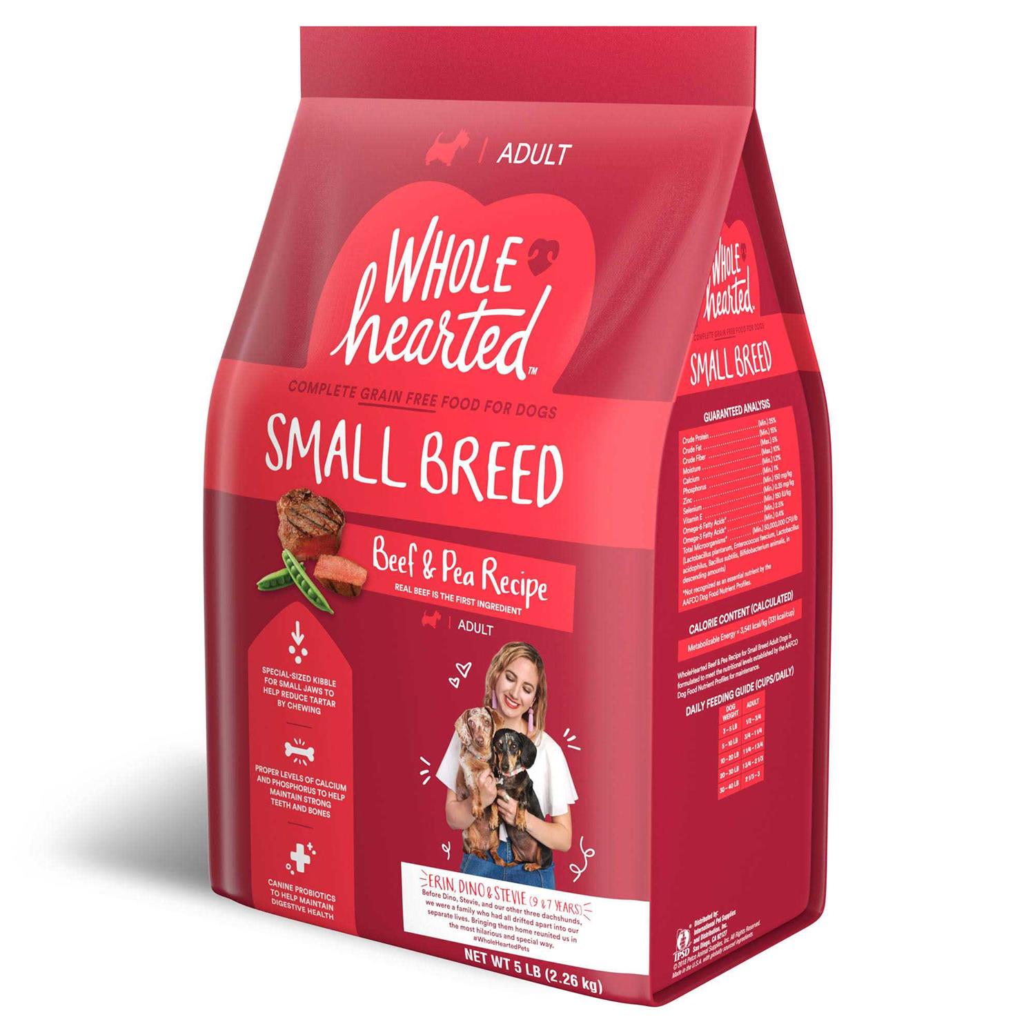 WholeHearted Grain Free Beef & Pea Recipe Small Breed Adult Dry Dog Food