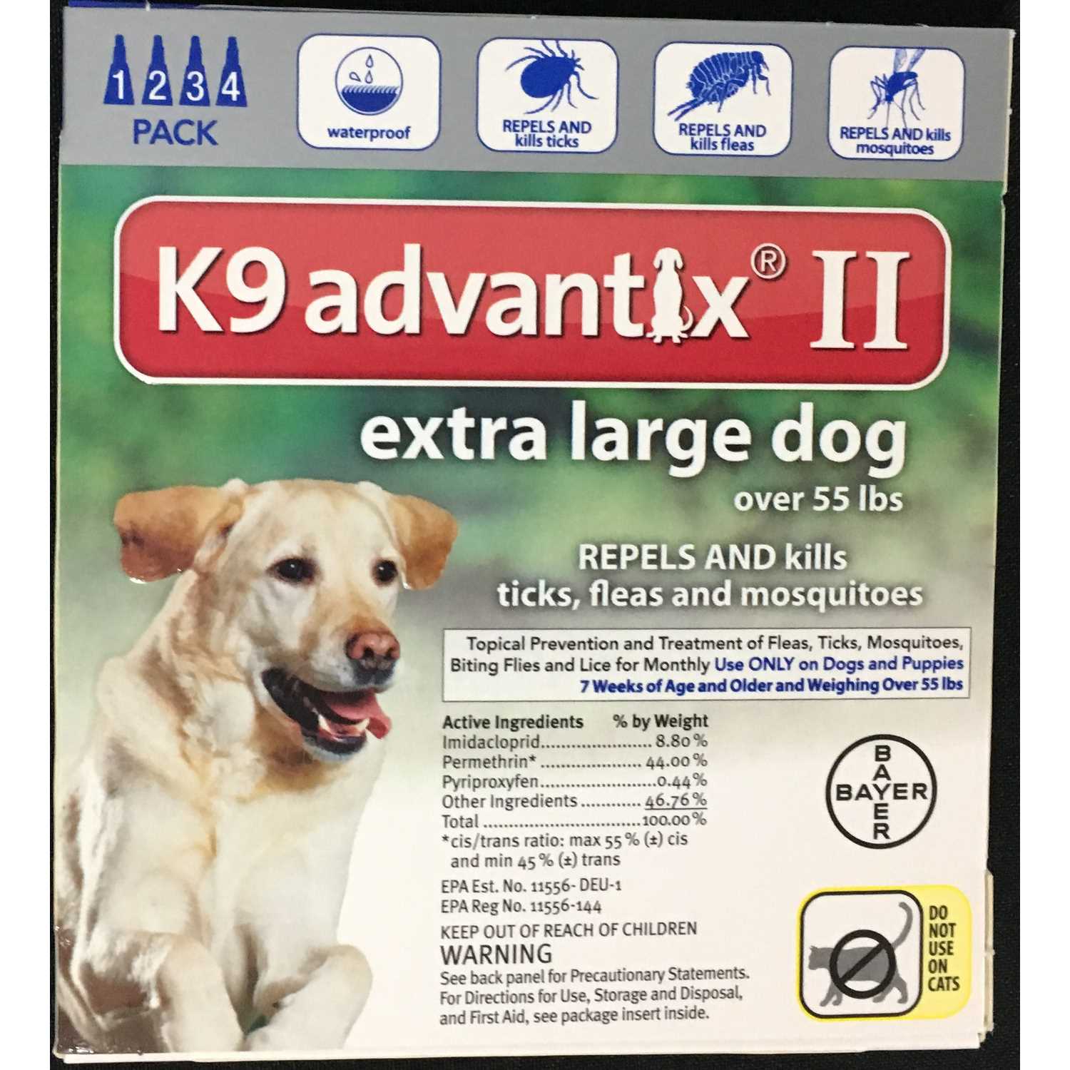 K9 Advantix II Over 55 lbs Dog Flea and Tick Treatment, Size: 4 Count | PetSmart