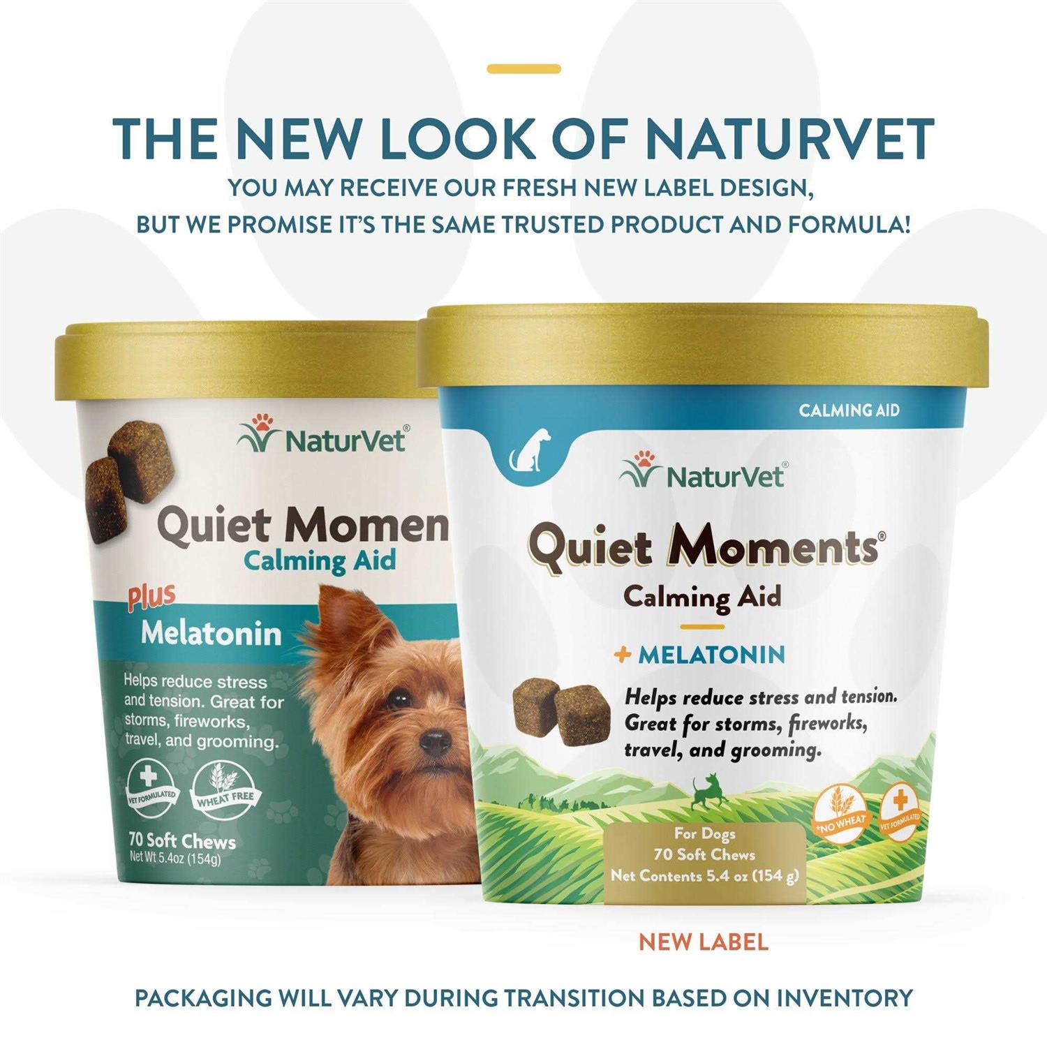 NaturVet Quiet Moments Calming Aid Plus Melatonin 180 Soft Chews