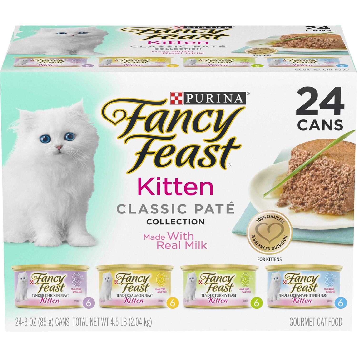 Purina Fancy Feast Grain Free Pate Wet Kitten Food Variety Pack
