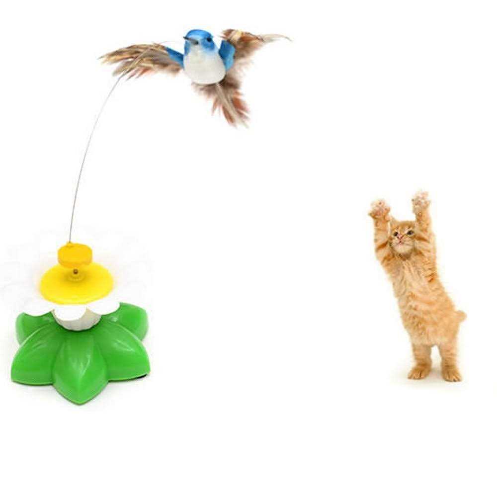 ZIYAN Bird Toy for Pet Cats Funny Rotating Electric Flying Bird Interactive Toy with A Fastening Tape