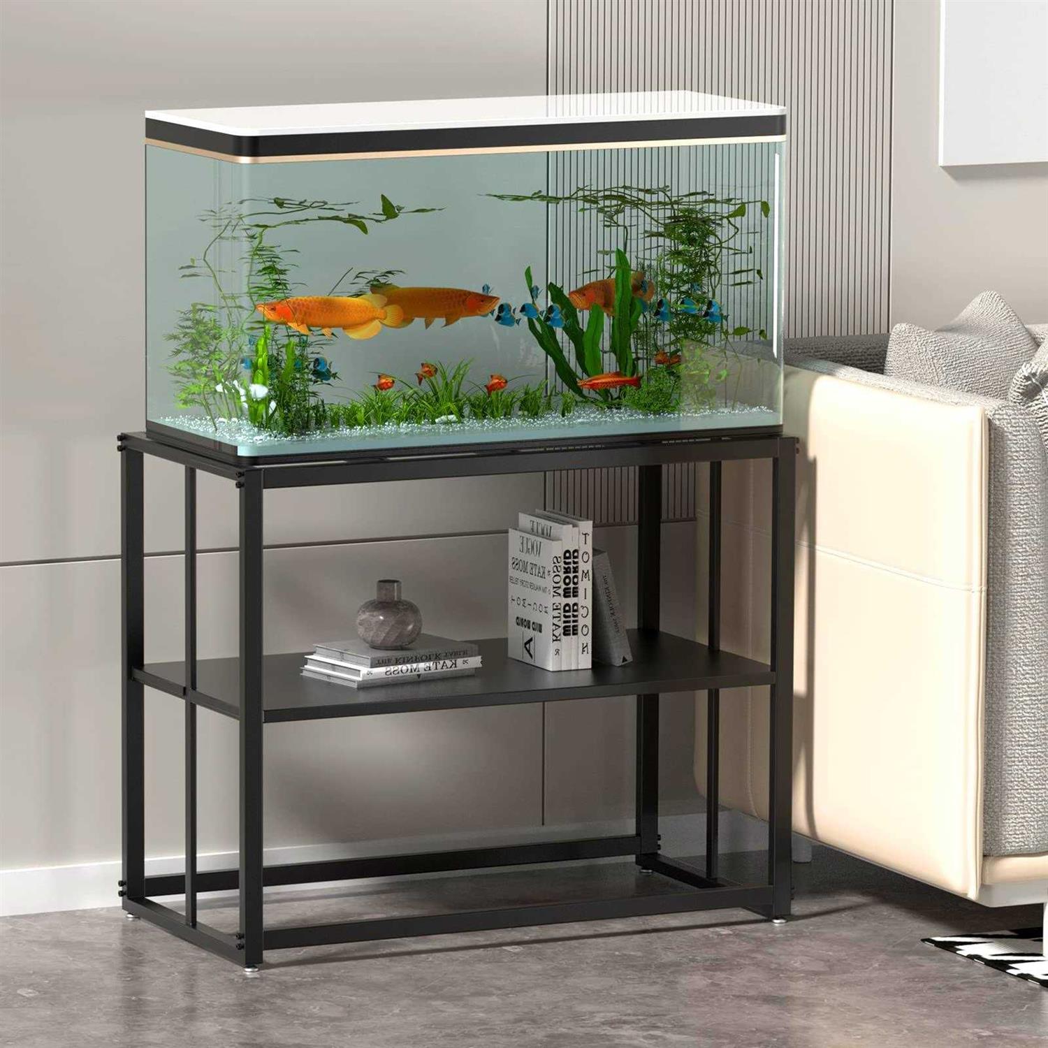 Likeem Fish Tank Stand Metal Aquarium Stand 40 Gallon Aquarium Turtle Tank 36.5 x 18.5 x 29.5