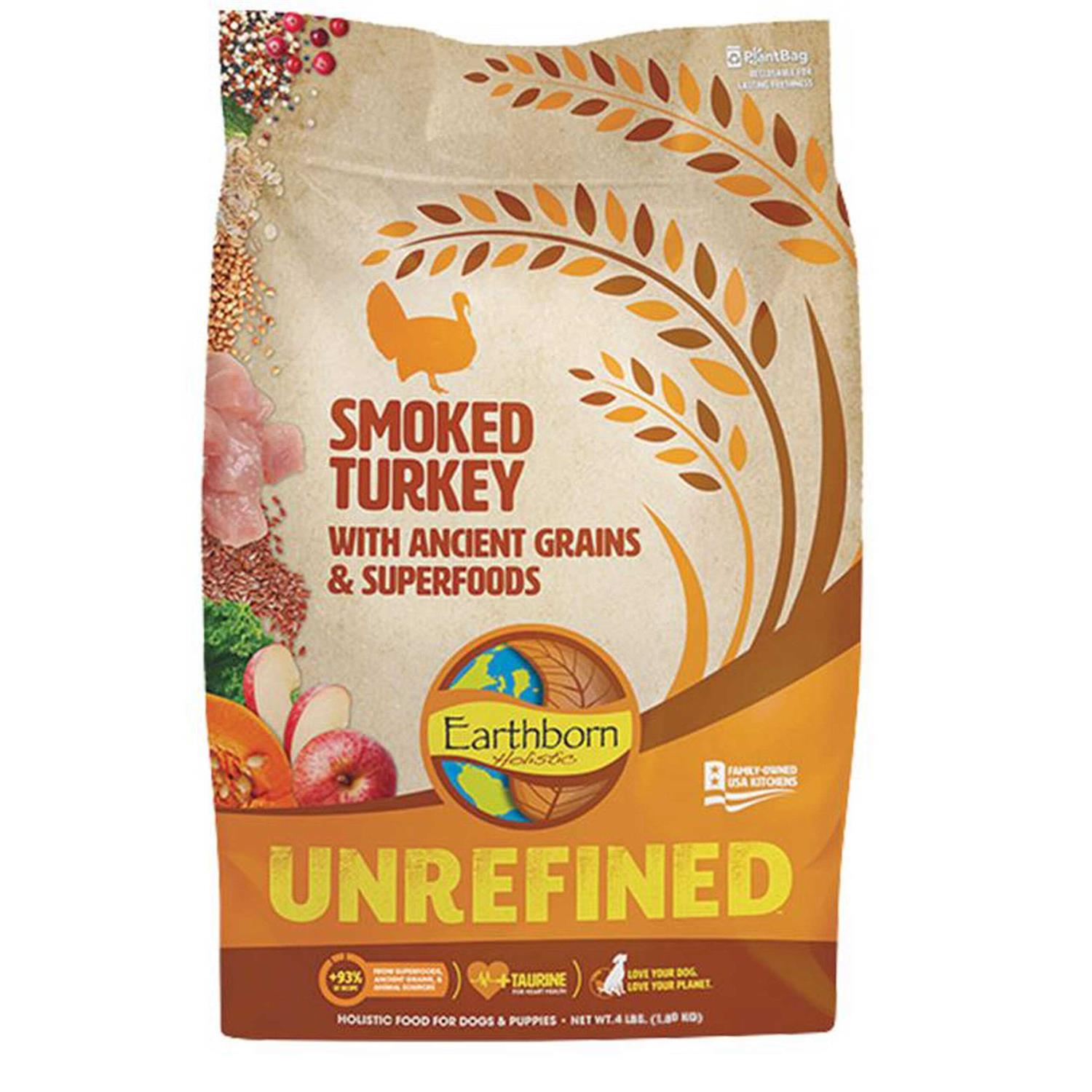 Earthborn Holistic Unrefined Smoked Turkey with Ancient Grains Superfoods Dry Dog Food