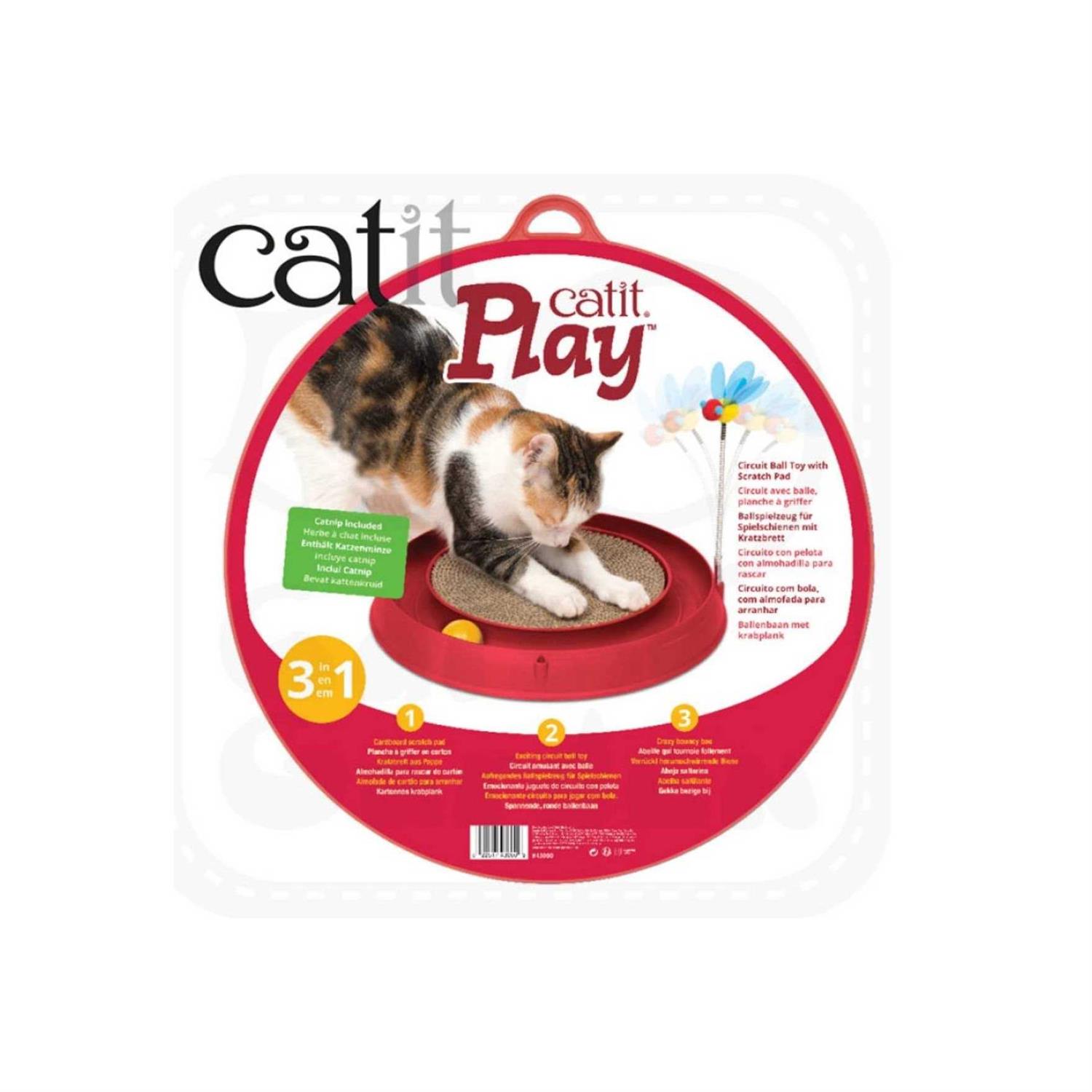 Catit Play Circuit Ball Toy with Scratch Pad