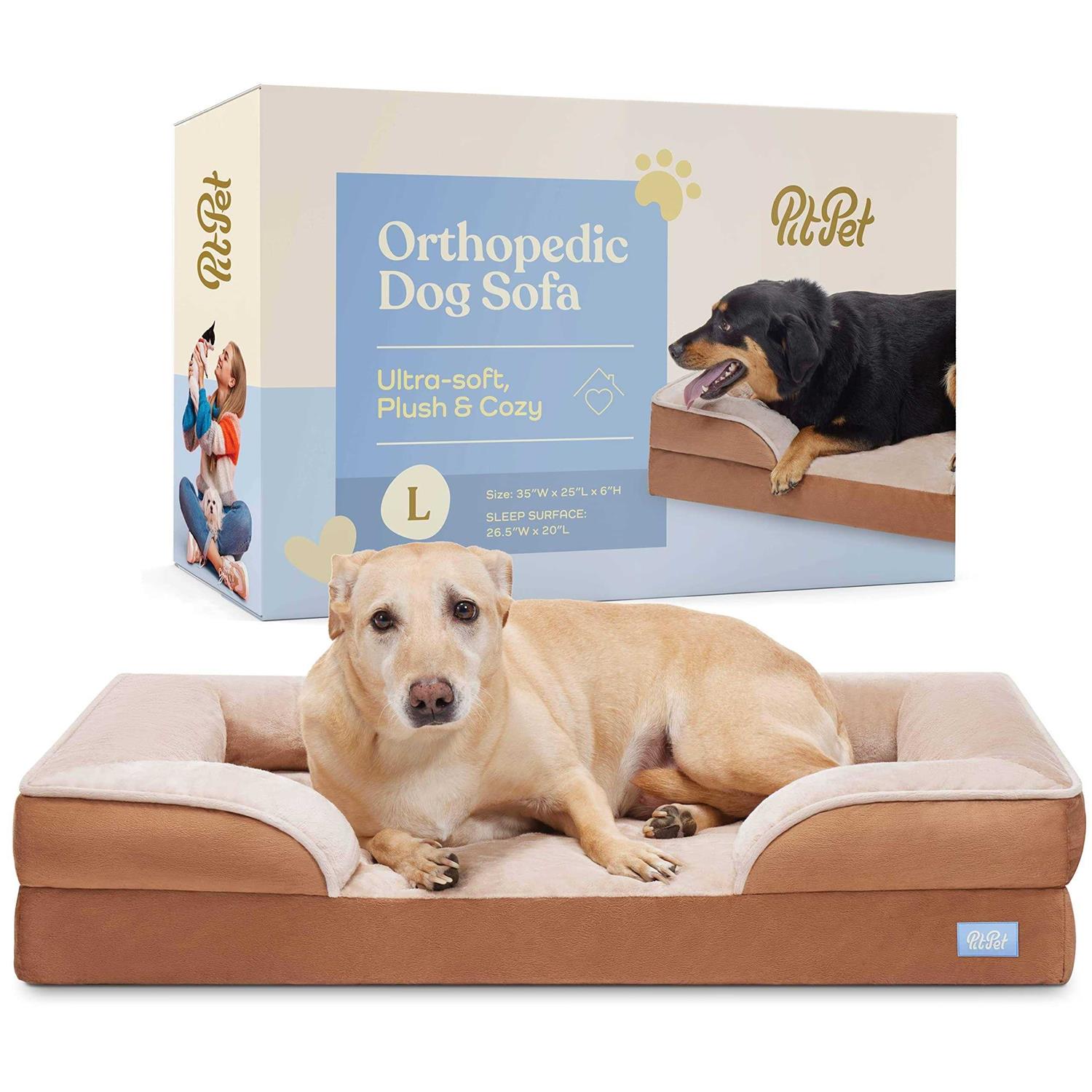 Pitpet Orthopedic Sofa Dog Bed Ultra Comfortable Dog Bed for Large Dogs