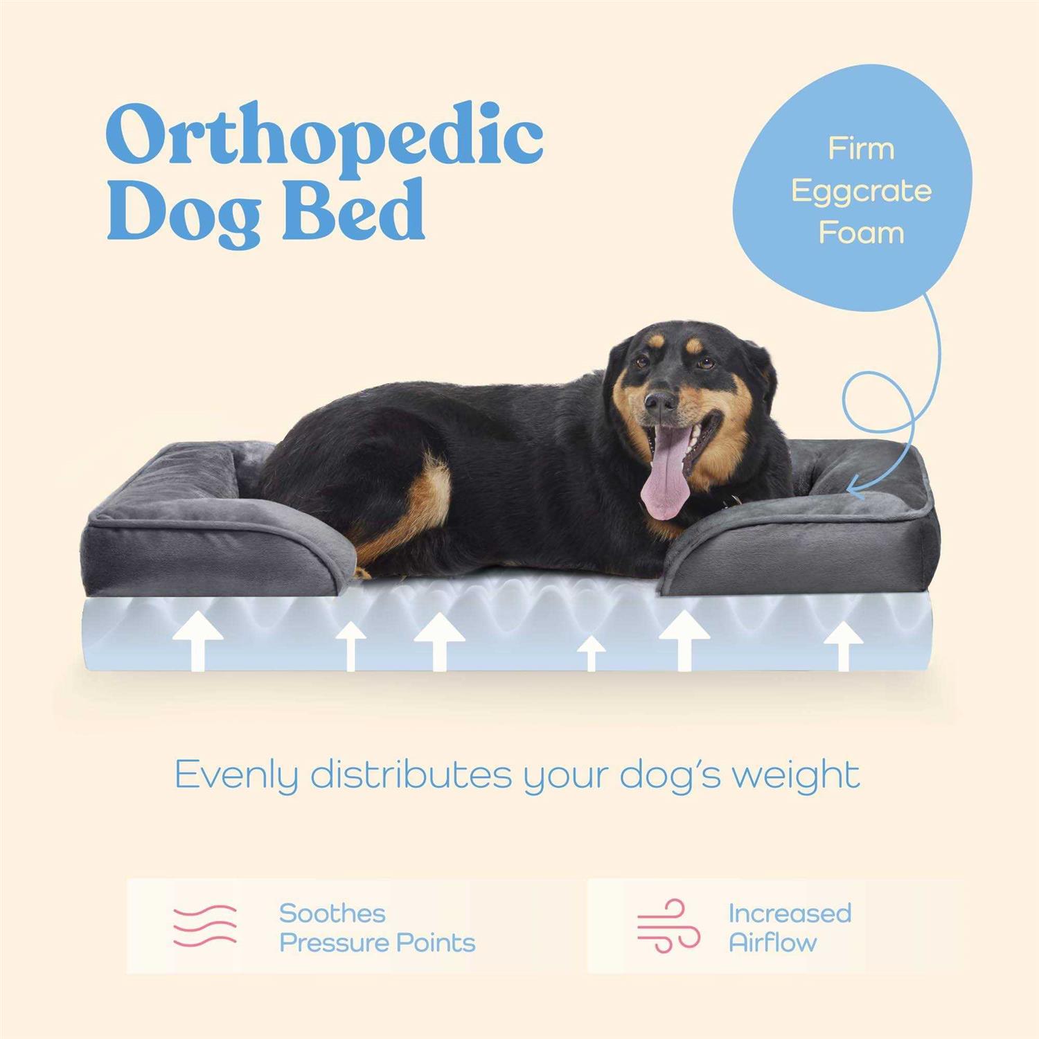 Pitpet Orthopedic Sofa Dog Bed Ultra Comfortable Dog Bed for Large Dogs