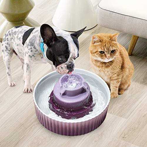 nautypaws ceramic cat water fountain, ceramic pet fountain, 2.1 l drinking fountains bowl for cats and dogs