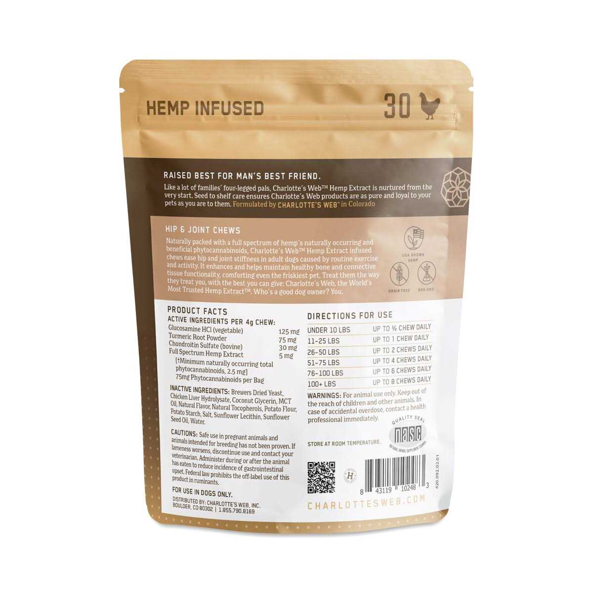 Charlotte’s Web Hip and Joint Chews for Dogs