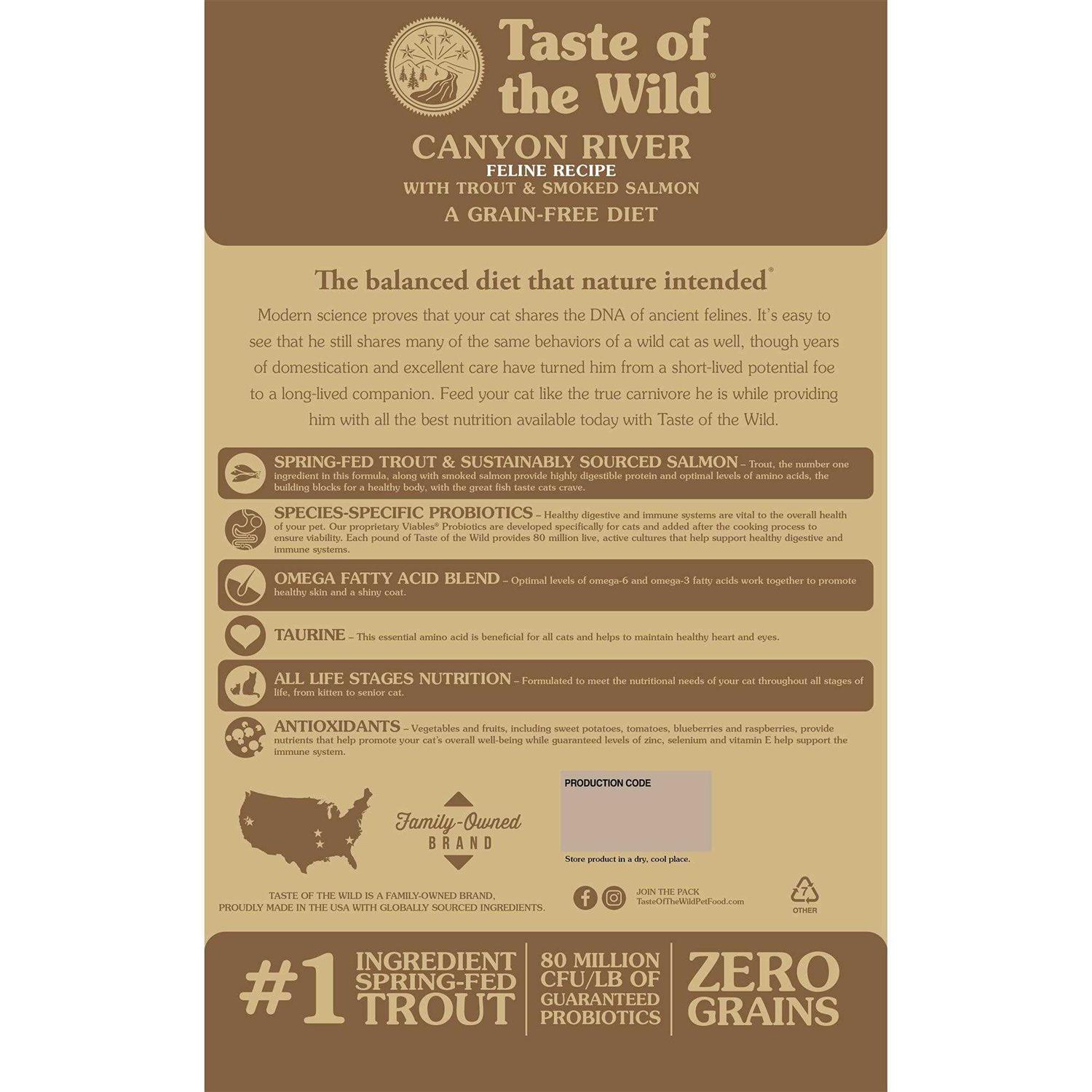Taste of the Wild Canyon River Feline Dry Food