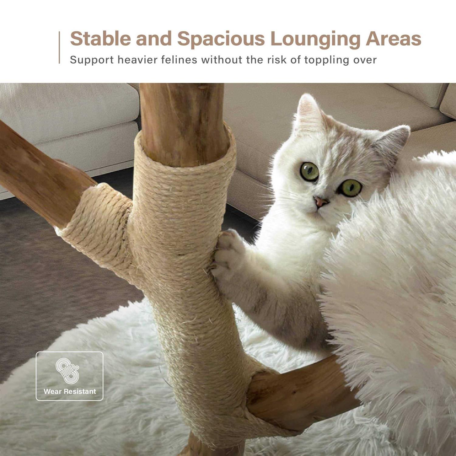 Injollylives Modern Cat Tree Tower Wooden Cat Tower Heavy Duty Cat Trees