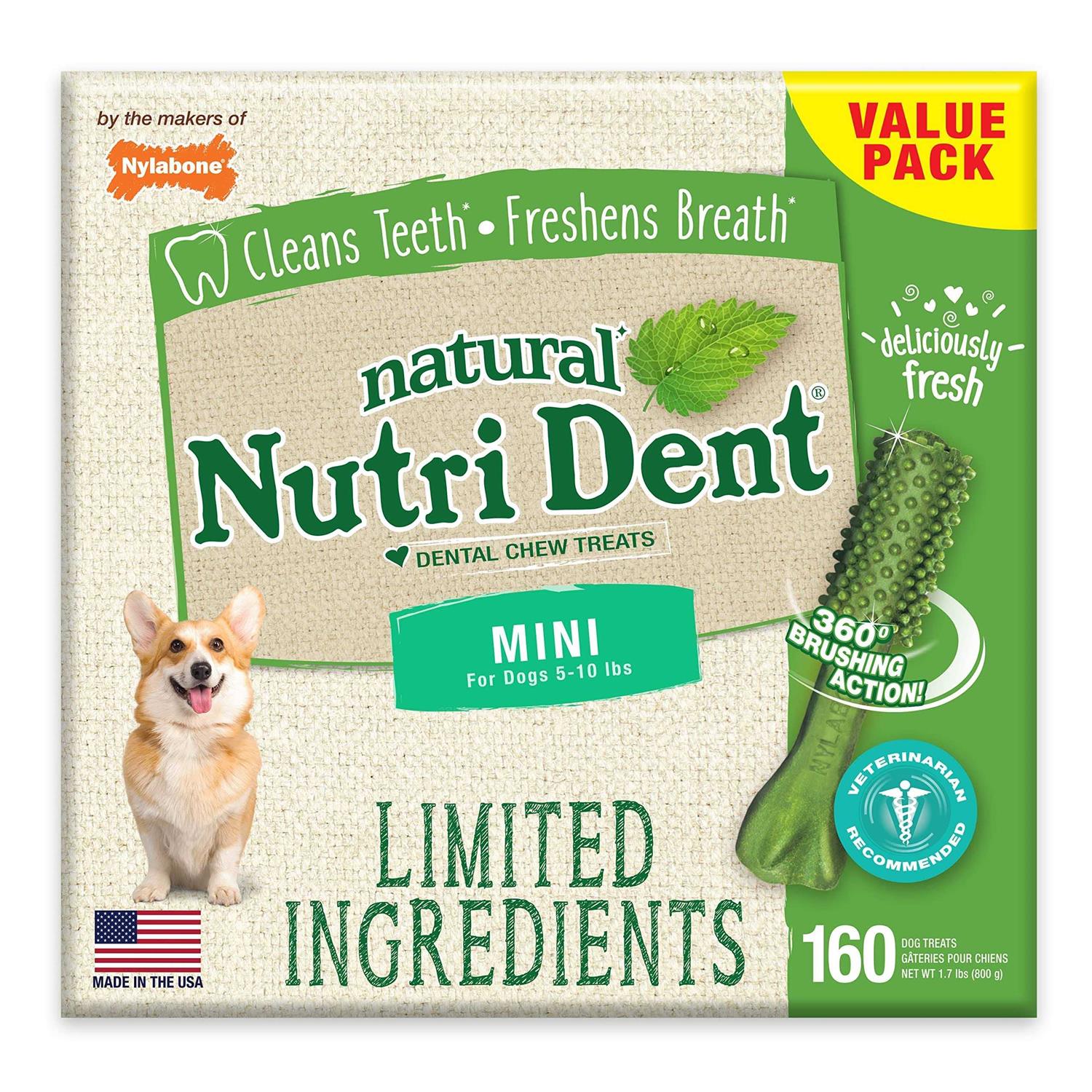 Nylabone Natural Nutri Dent Fresh Breath Dental Chews