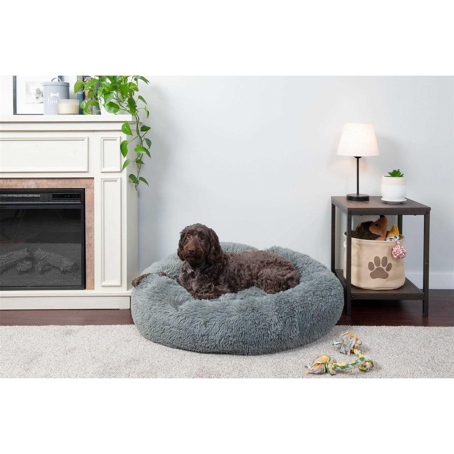 FurHaven Calming Cuddler Long Fur Donut Dog Bed