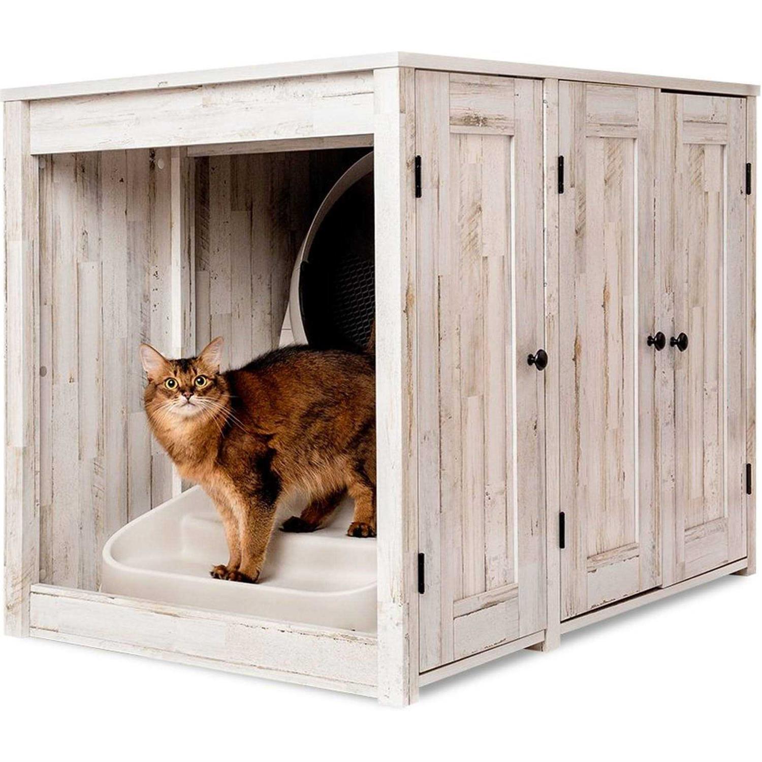 Whisker Litter-Robot Cat Litter Box Credenza Cat Cabinet