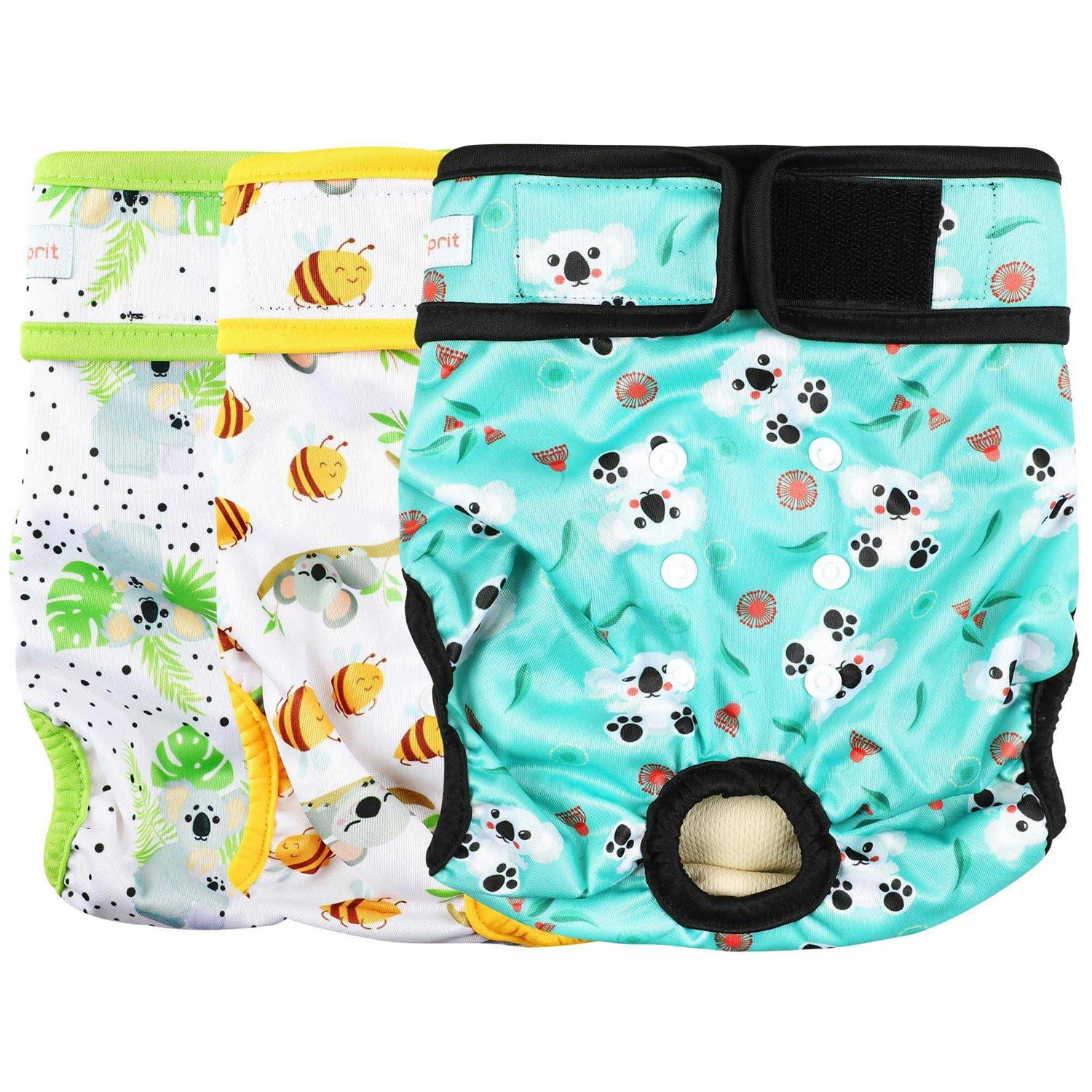 Langsprit Washable Female Dog Diapers No Leak Reusable Diapers for Doggy Female in Period