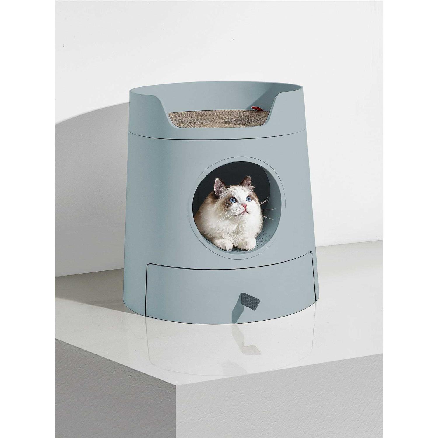 Michupet XL Castle 2-in-1 Cat Litter Box with Scratch Basin