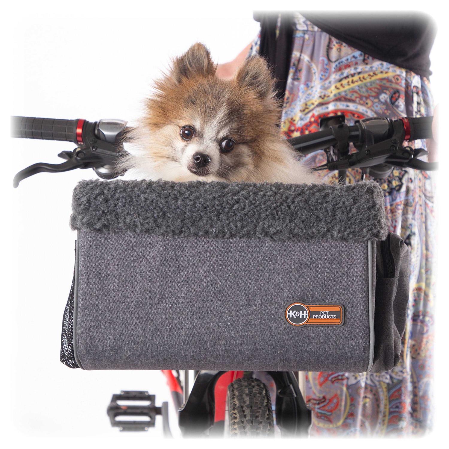 K&H Pet Products Travel Bike Basket for Pets Gray