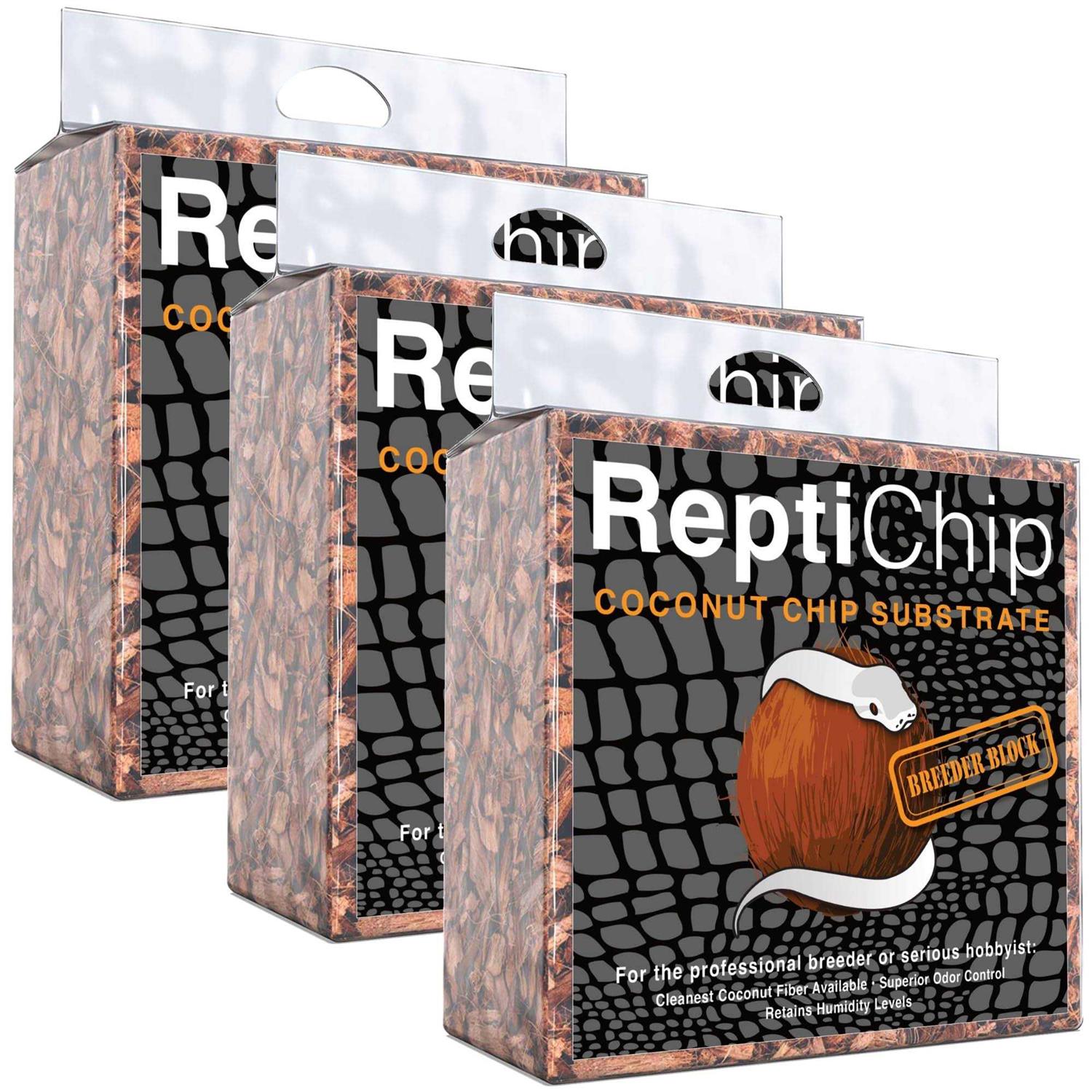 Reptichip Compressed Coconut Chip Substrate for Reptiles 72 Quart Coco Chips Brick Bedding