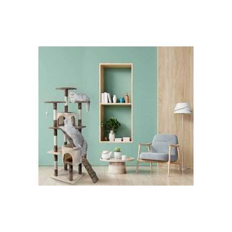 Go Pet Club Beige Economical Cat Tree Condo with Sisal Covered Posts