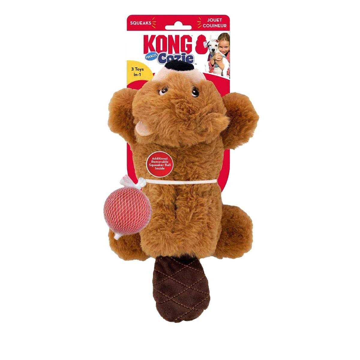 KONG Cozie Pocketz Beaver Dog Toy
