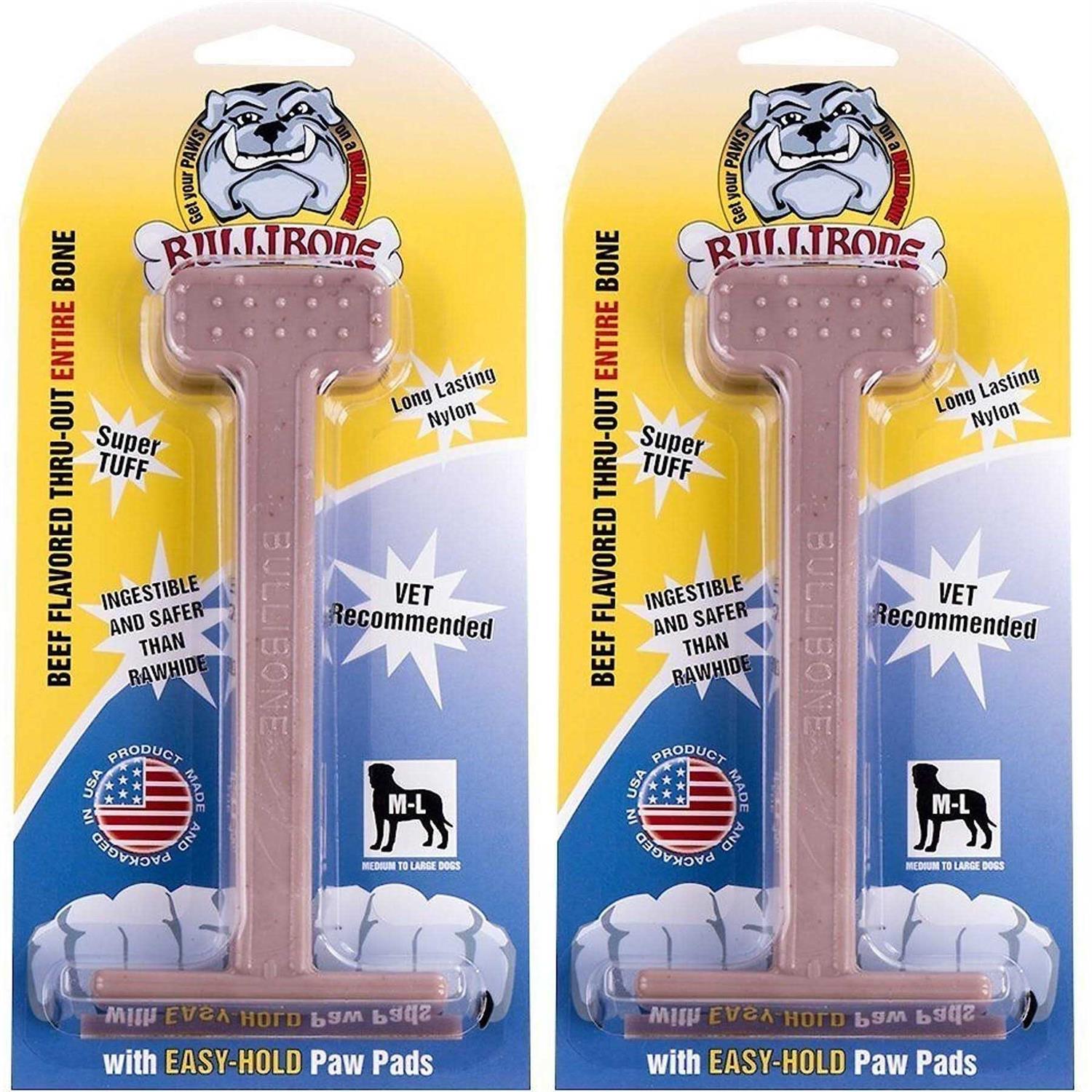 Bullibone Nylon Dog Chew Toy Nylon Bone Improves Dental Hygiene Easy to Grip Bottom and Permeated with Flavor