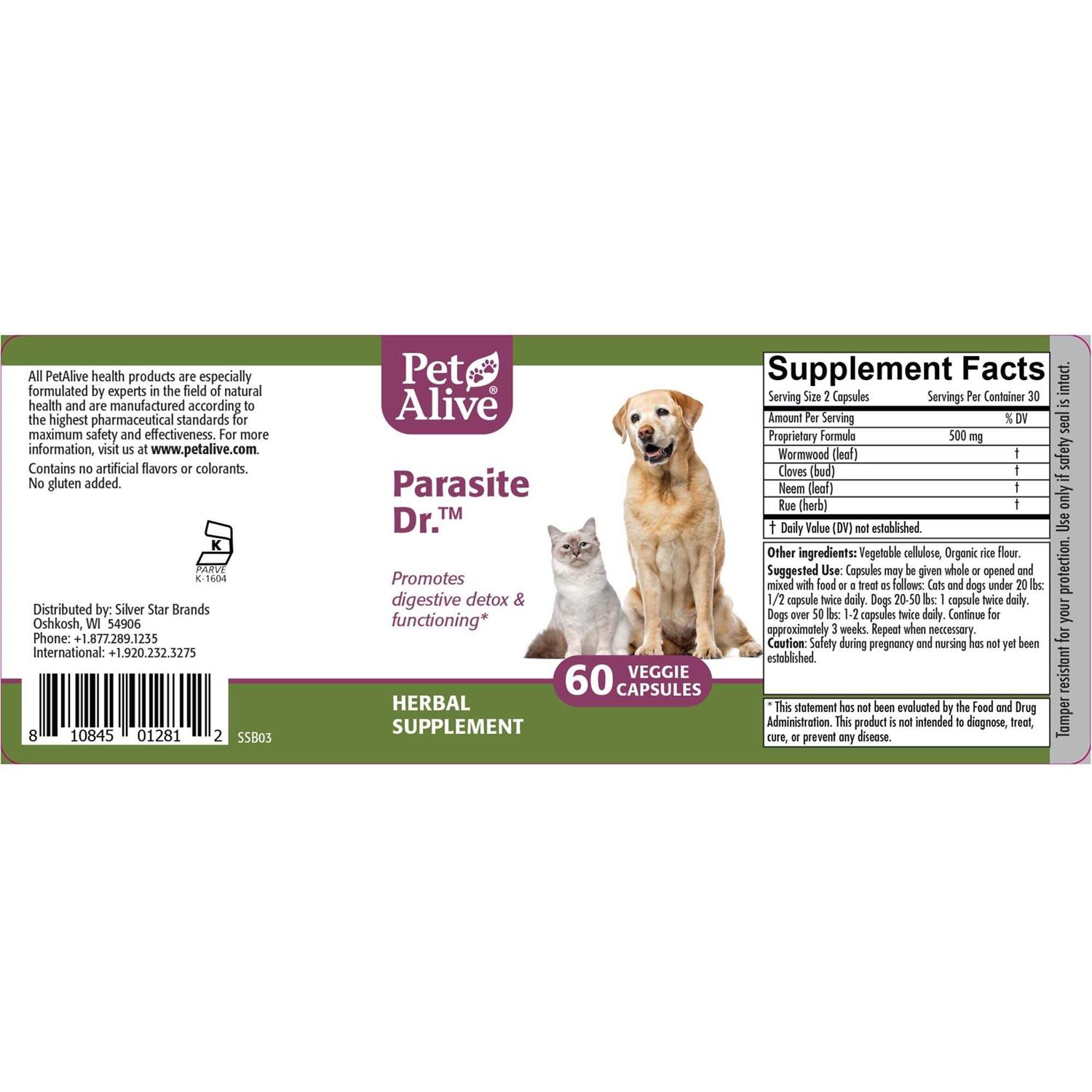PetAlive Parasite Dr. for Cat & Dog Digestive Detoxification