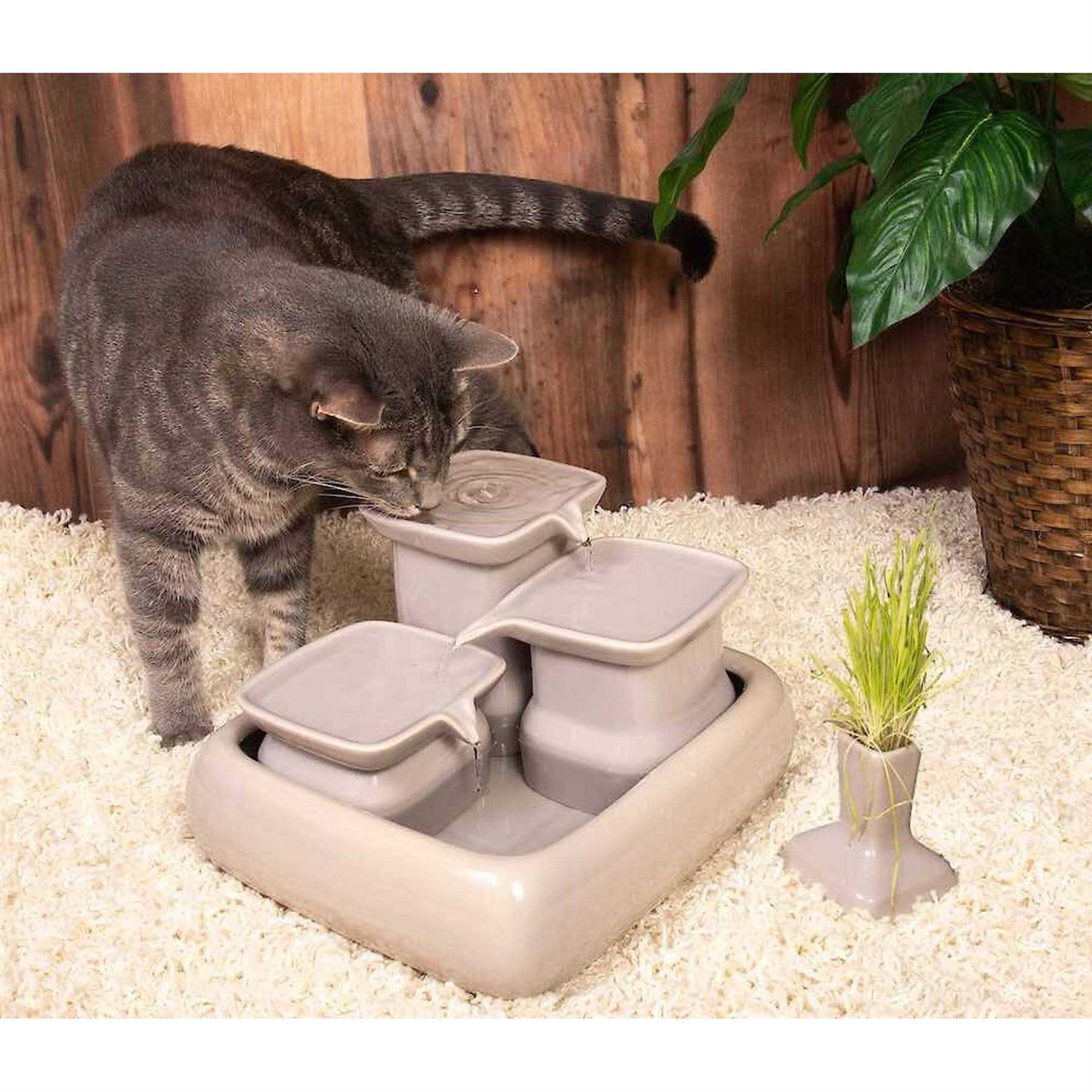 Miaustore Ceramic Cat Water Fountain