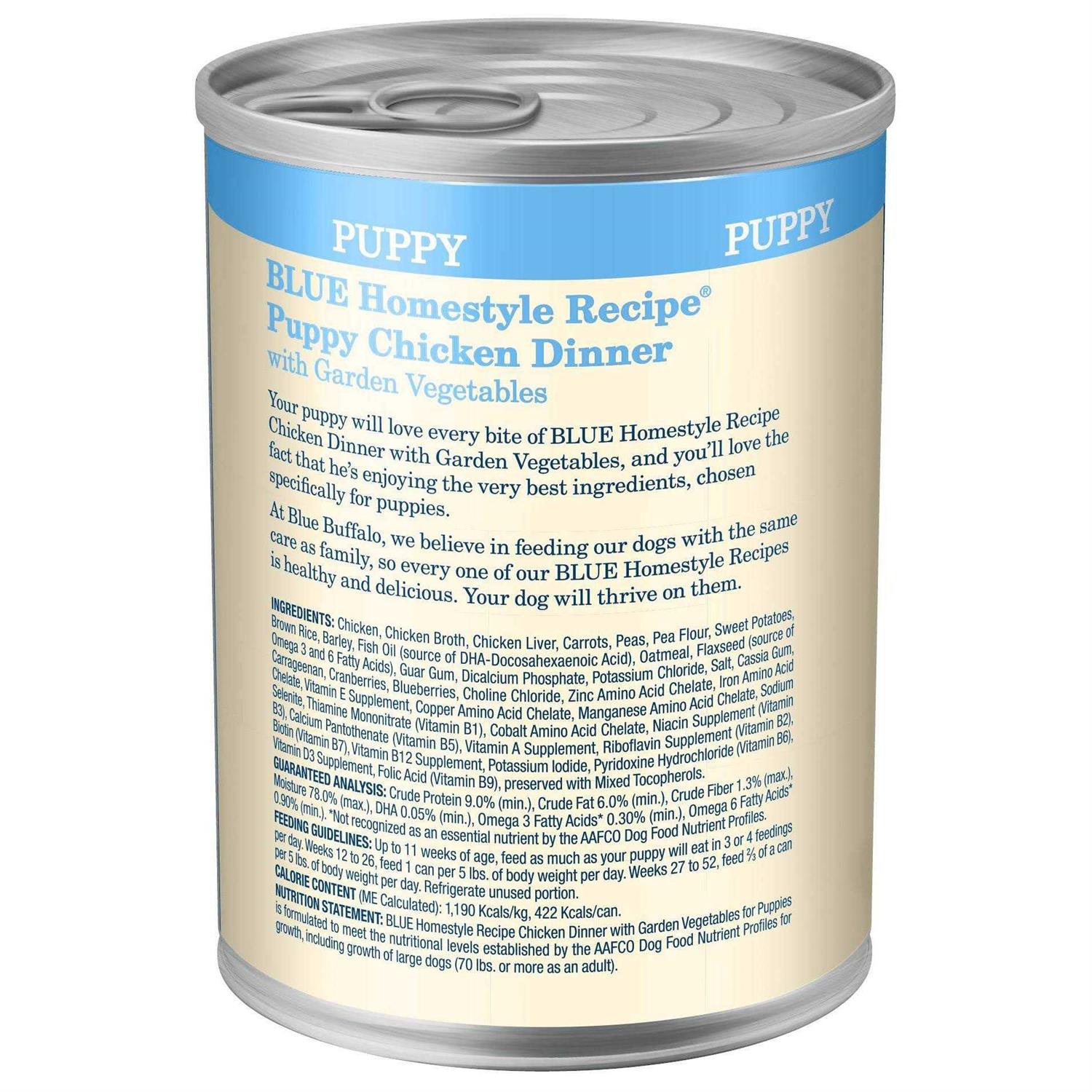 Blue Buffalo Homestyle Recipe Puppy Chicken Dinner Wet Dog Food