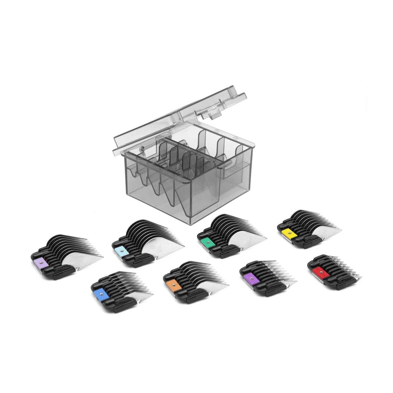 Shernbao Professional Animal Stainless Steel Clip Attachment Guide Comb Set for A5 style Detachable Blade Pet, Dog, Cat, and Horse Clippers