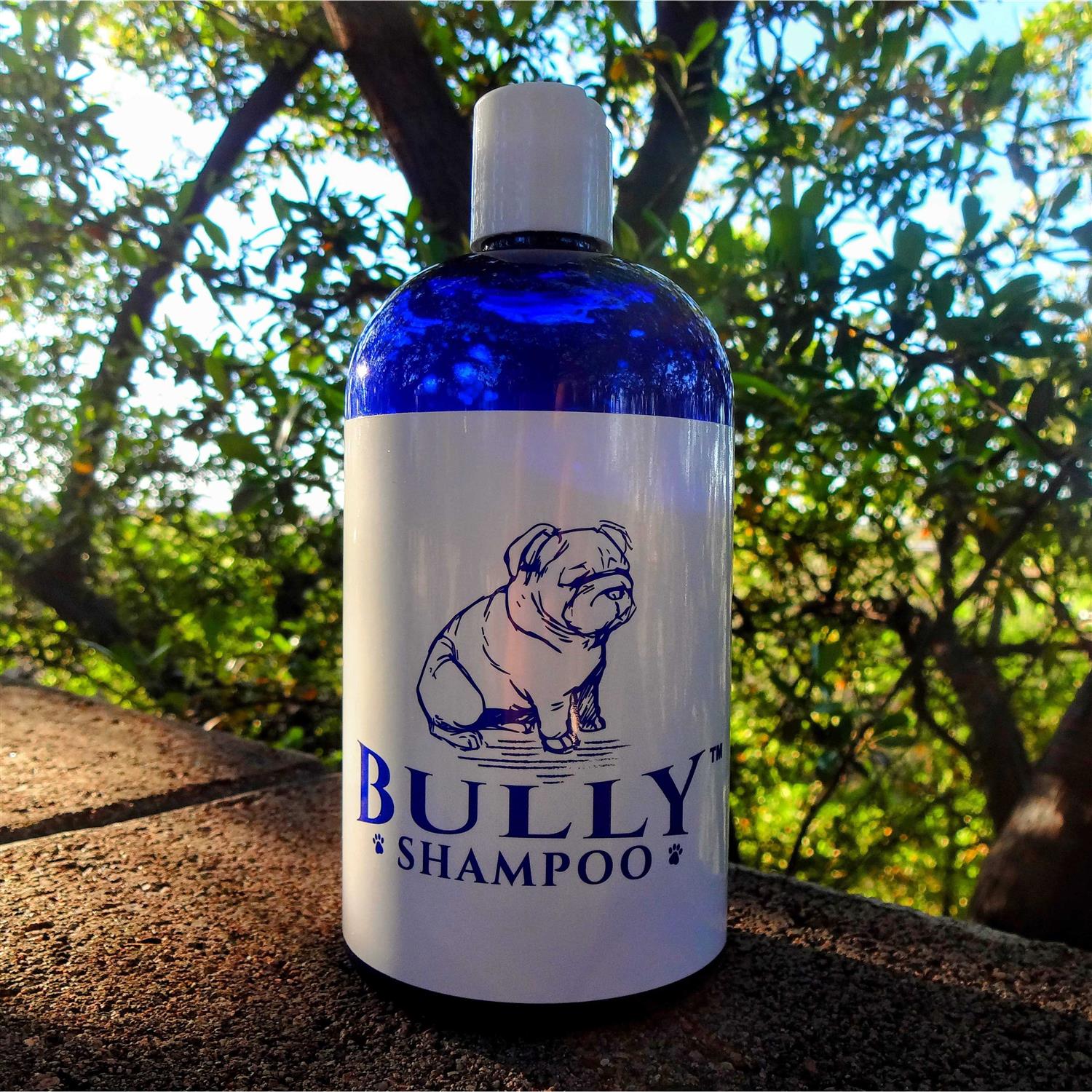 Bully Shampoo Bulldog Dog Shampoo All Natural Organic Formula Refreshing Botanical Scent. Specifically for Bulldog Breeds and Itchy Skin. Leaves