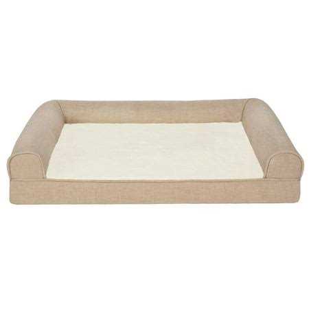 FurHaven Pet Products Plush & Performance Linen Orthopedic Sofa Pet Bed for Dogs & Cats