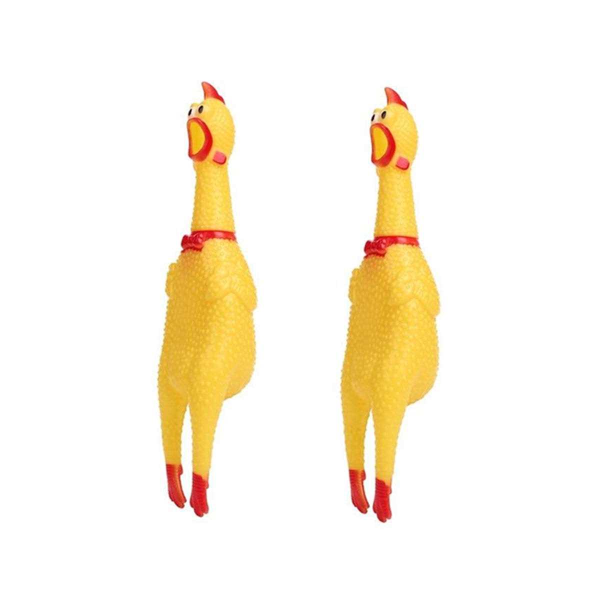 Keklle 2 Pack Large Screaming Chicken Toy Rubber Squawking Chicken 12 inch