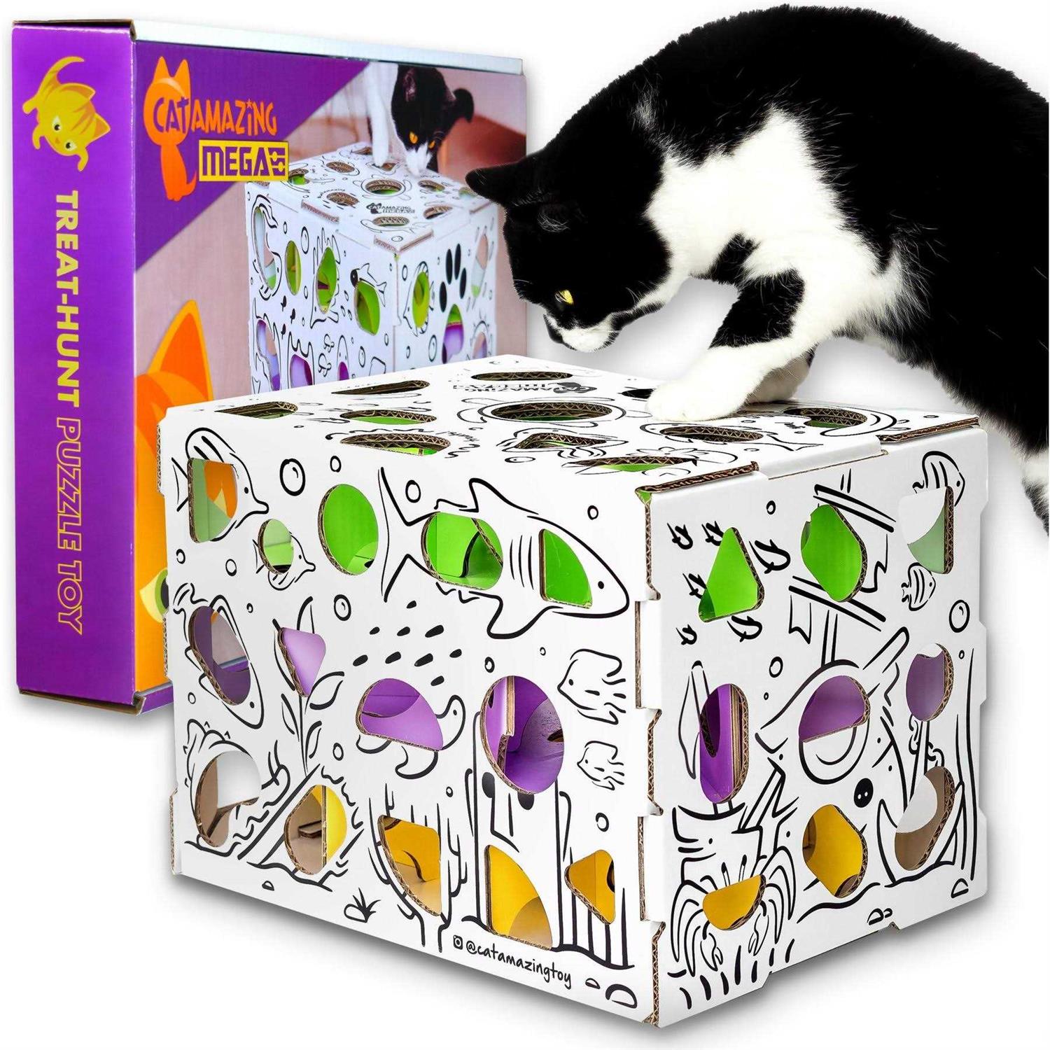 Cat Amazing Mega – Cat Treat Puzzle Box – Interactive Treat Maze – Cat Puzzle Feeder – Treat Box for Indoor Cats – Enrichment Food Toy – Best Cat