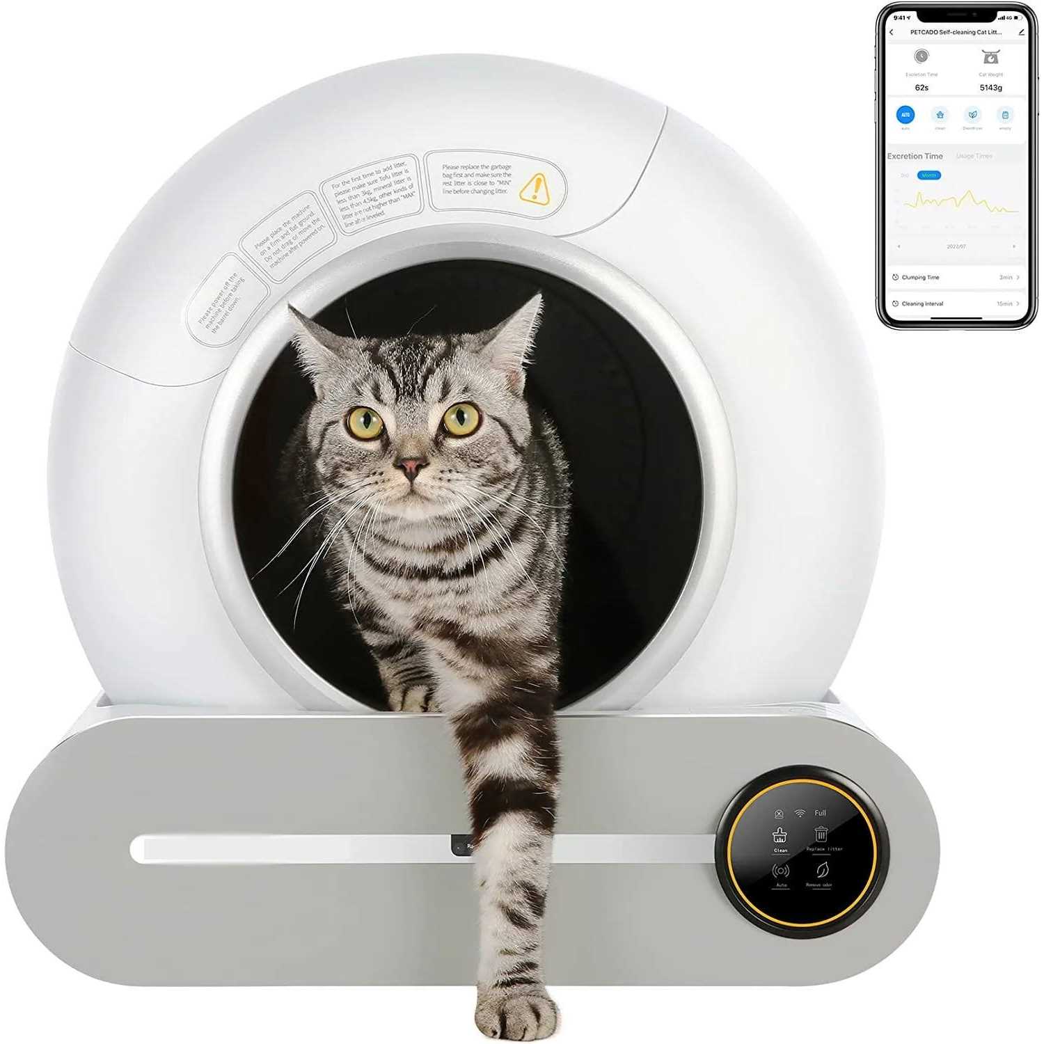 Lemulegu Self-Cleaning Cat Litter Box Automatic Cat Litter Box with APP Control