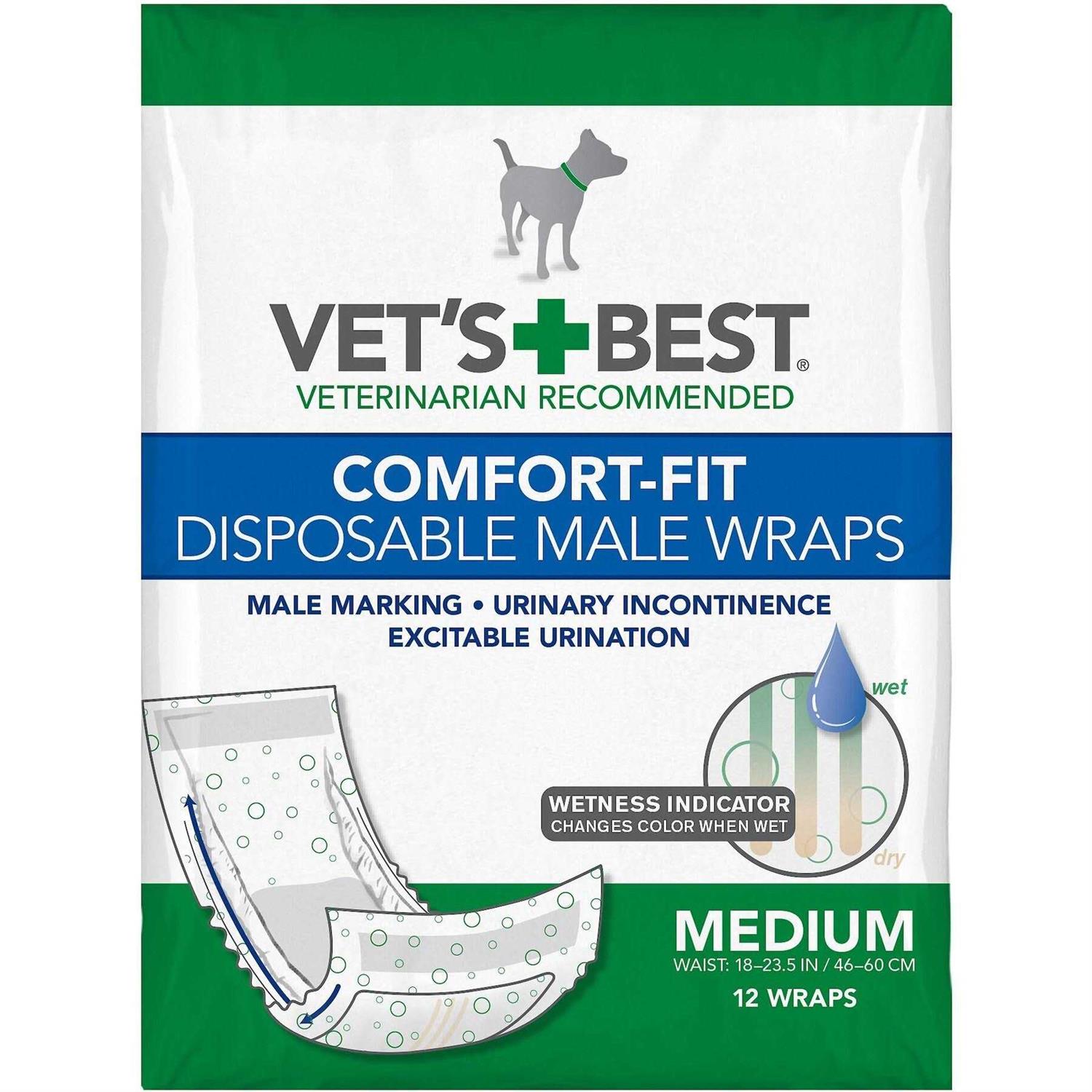 Vet’s Best Comfort-Fit Disposable Male Dog Wraps