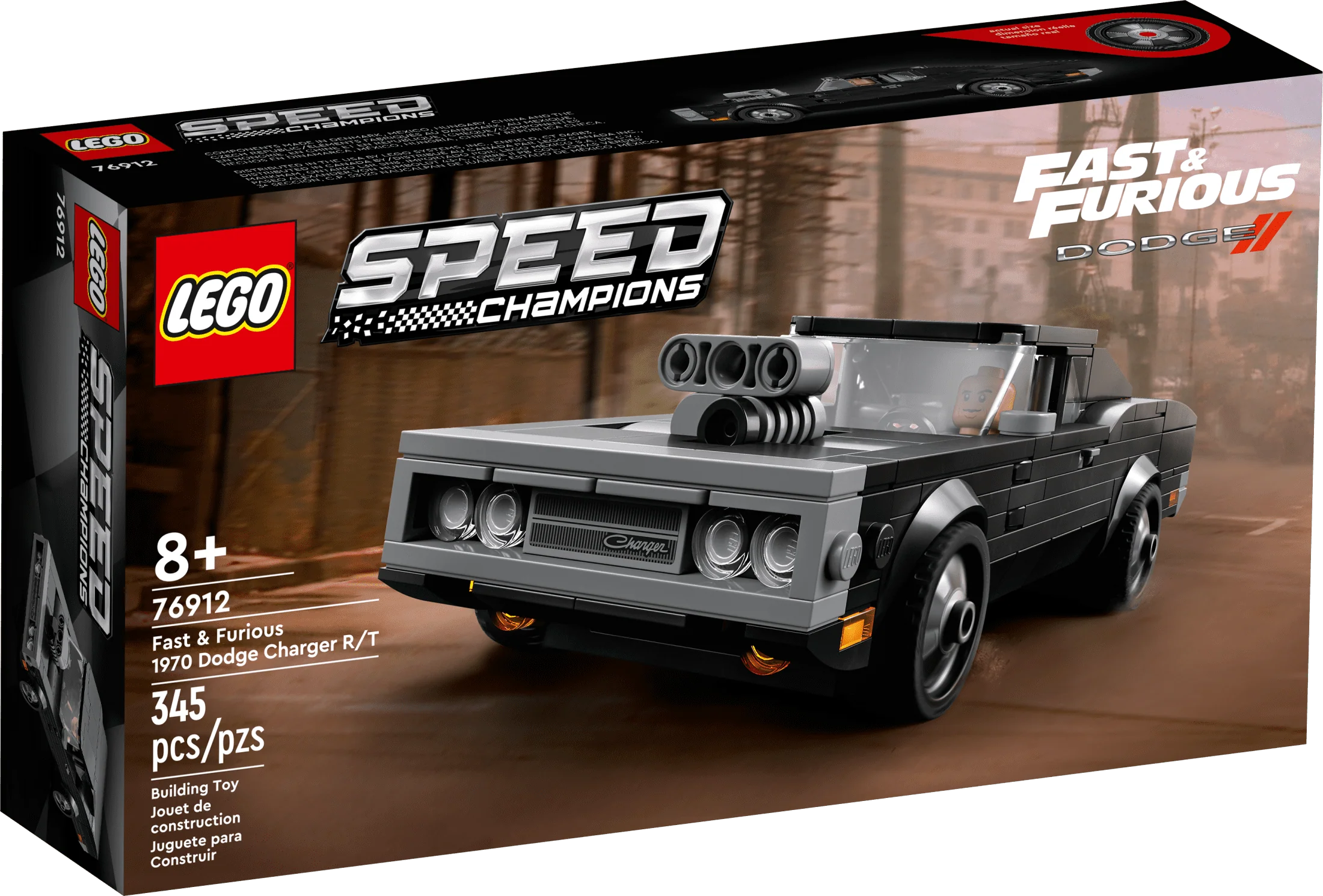 LEGO Speed Champions Fast & Furious 1970 Dodge Charger R/T 76912, Toy ...