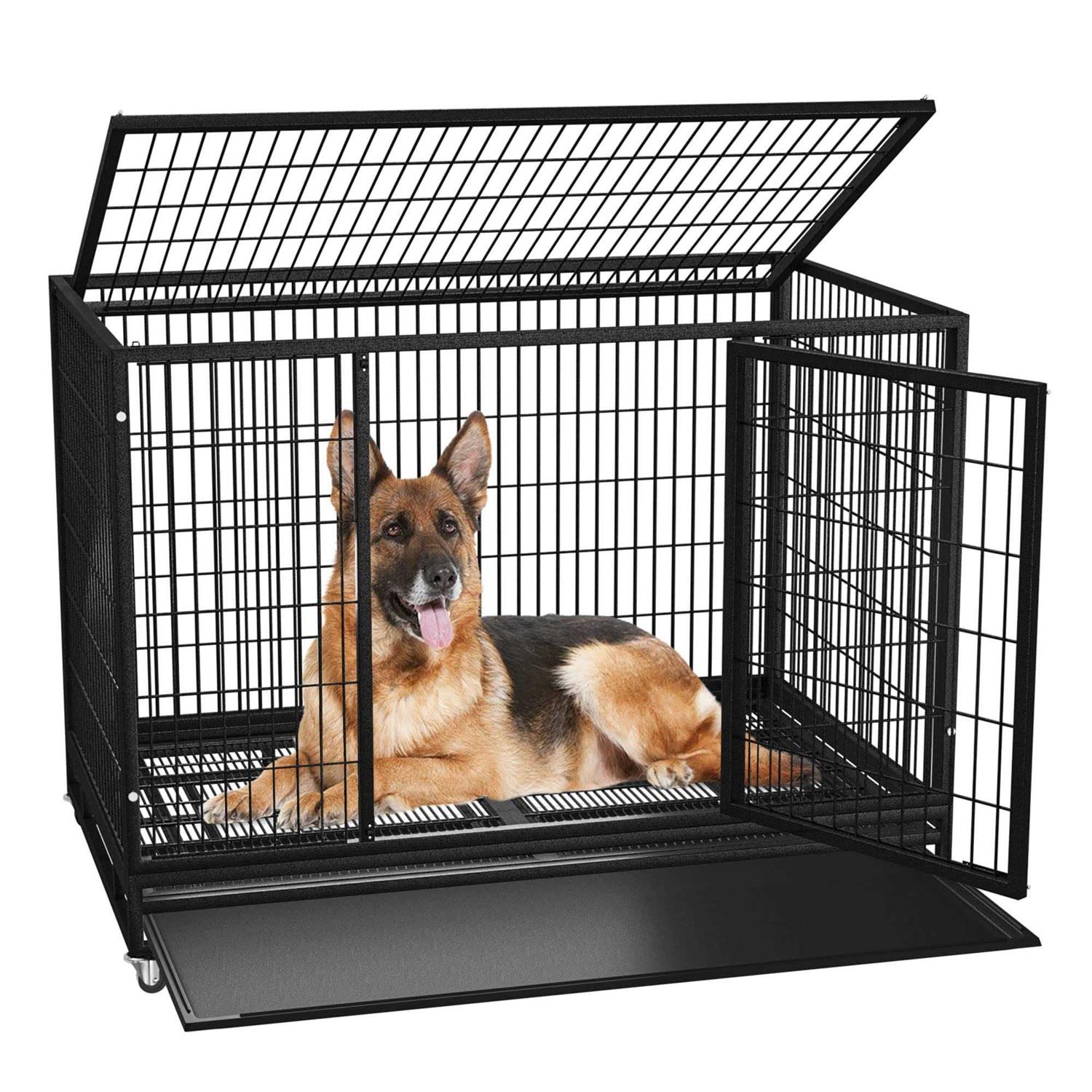 Boldbone 48/38 inch Heavy Duty Dog Crate for Large Dogs Dog Kennels and Metal Wire Cages