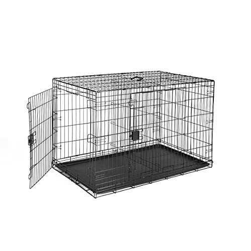 Amazon Basics Foldable Metal Wire Dog Crate with Tray