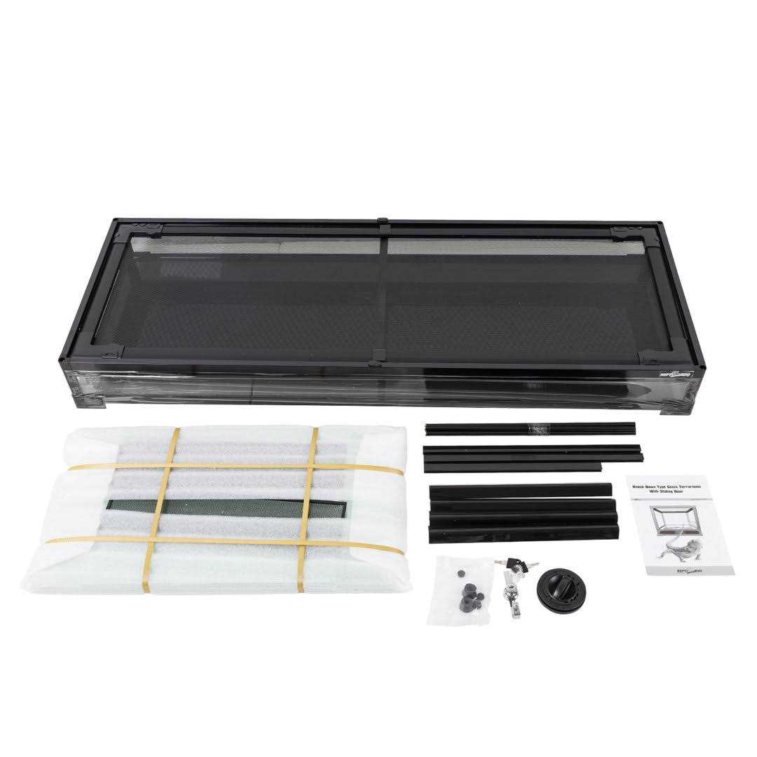 REPTI ZOO REPTI-ZOO 47 Gallon Reptile Large Terrarium Upgrade Glass Front Opening Tank Sliding Door with Screen Ventilation Reptile Terrarium About 48