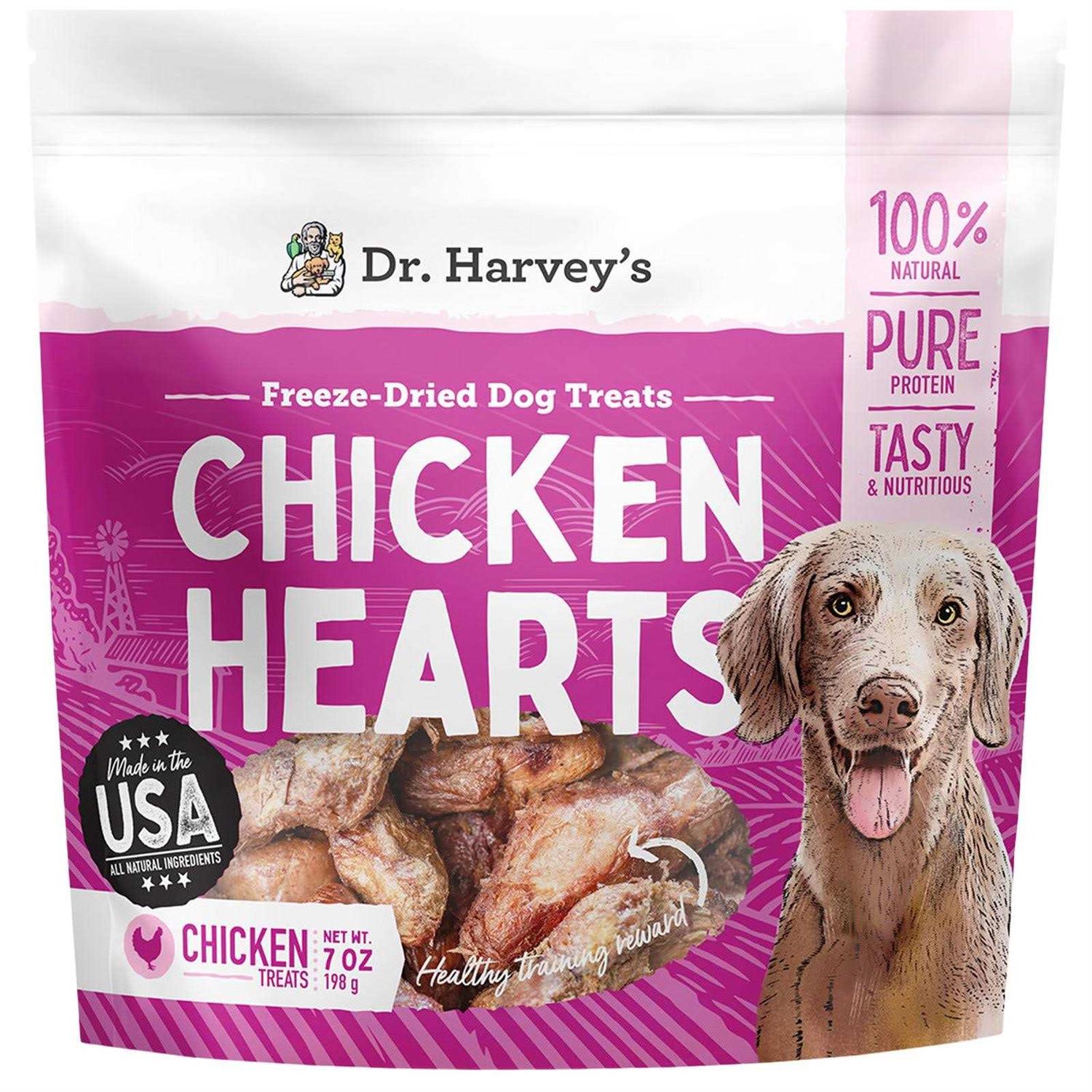 Dr. Harvey’s Chicken Hearts Freeze Dried Training Dog Treats with Real Chicken Hearts for Dogs