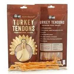 3oz GoGo Turkey Tendon Strips Dog Chew Treats Sourced and Made in The USA one Ingredient
